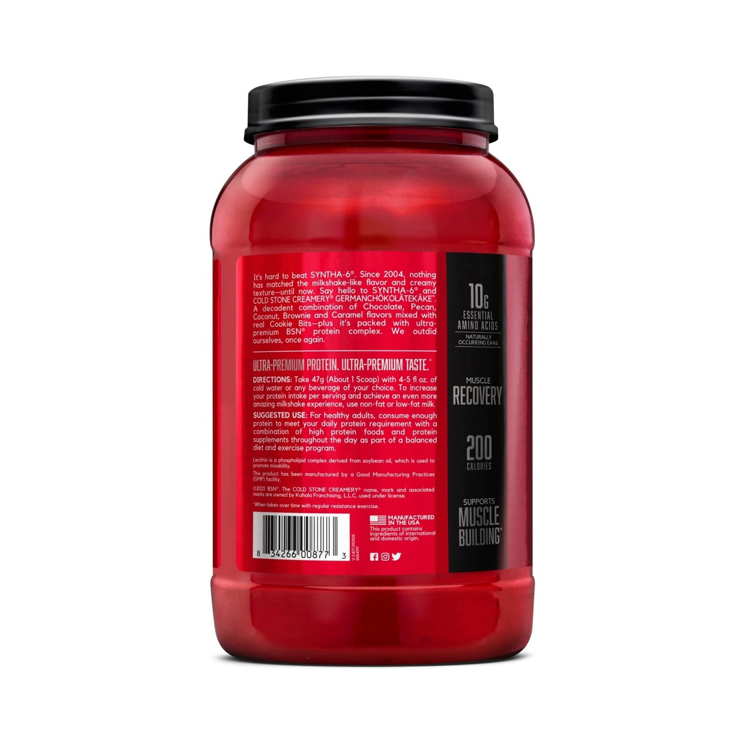 BSN Syntha-6 Whey Protein Powder, Cold Stone Creamery- Germanchökolätekäke Flavor - Maple Wellness Supplements