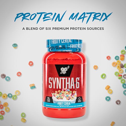 BSN SYNTHA-6 Whey Protein Powder with Micellar Casein, Milk Isolate, Fruity Cereal - Maple Wellness Supplements