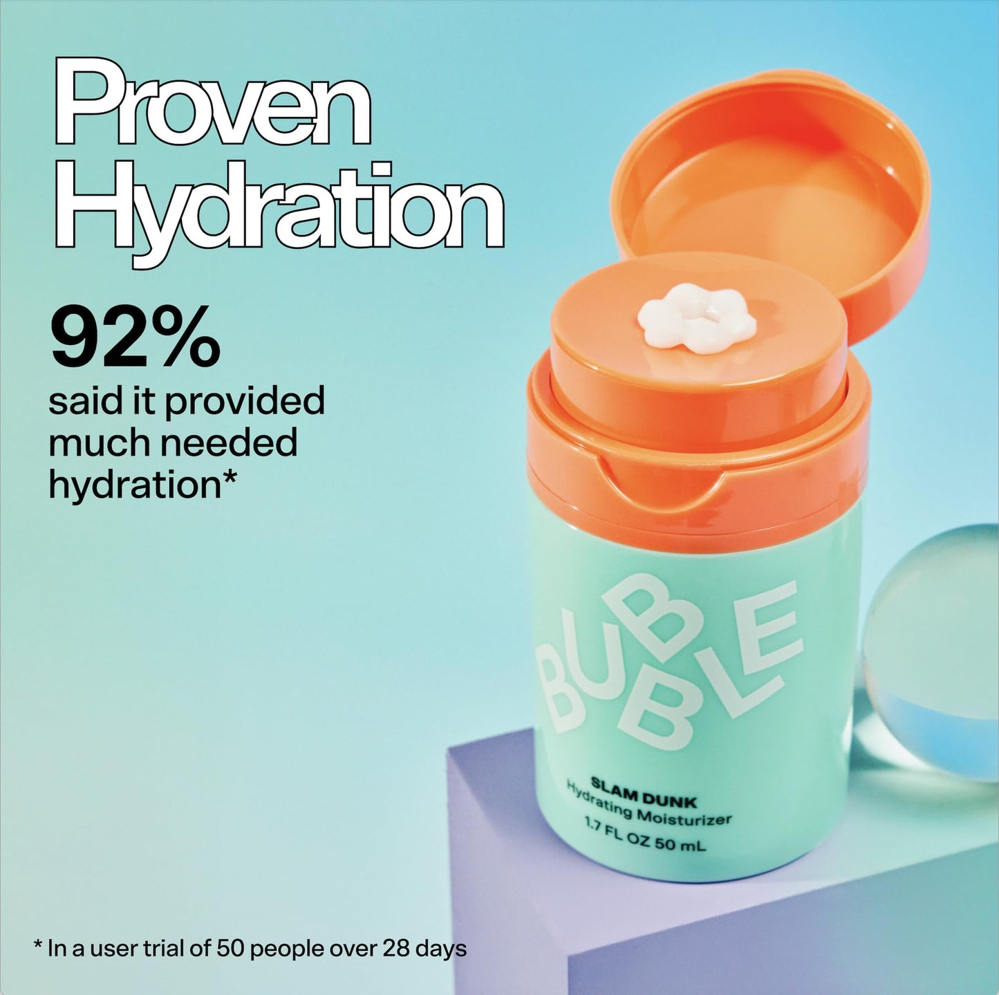 Bubble Skincare Slam Dunk Hydrating Face Moisturizer - Travel Size Lightweight Face Lotion - Maple Wellness Supplements