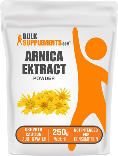 BulkSupplements.com Arnica Extract Powder - Herbal Supplement, from Dried Arnica Flowers, Servings Vary Per Use, 250g (8.8 oz) (Pack of 1) - Maple Wellness Supplements