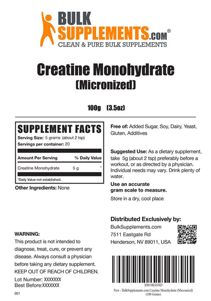 BULKSUPPLEMENTS.COM Creatine Monohydrate Powder - Micronized Creatine - Maple Wellness Supplements