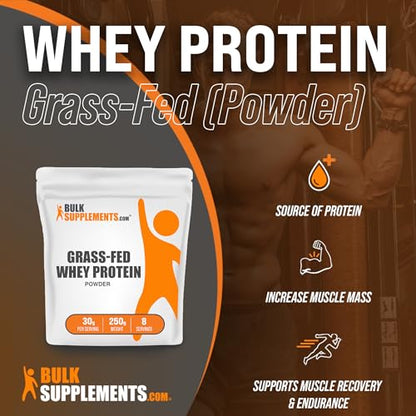 BULKSUPPLEMENTS.COM Grass Fed Whey Protein Powder - Pure Protein Powder - Maple Wellness Supplements