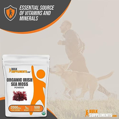 BULKSUPPLEMENTS.COM Organic Irish Sea Moss Powder - Sea Moss Supplement - Maple Wellness Supplements