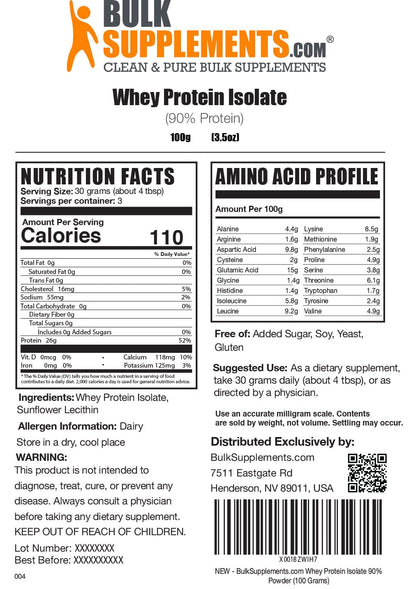 BULKSUPPLEMENTS.COM Whey Protein Isolate Powder - Unflavored Protein Powder - Maple Wellness Supplements