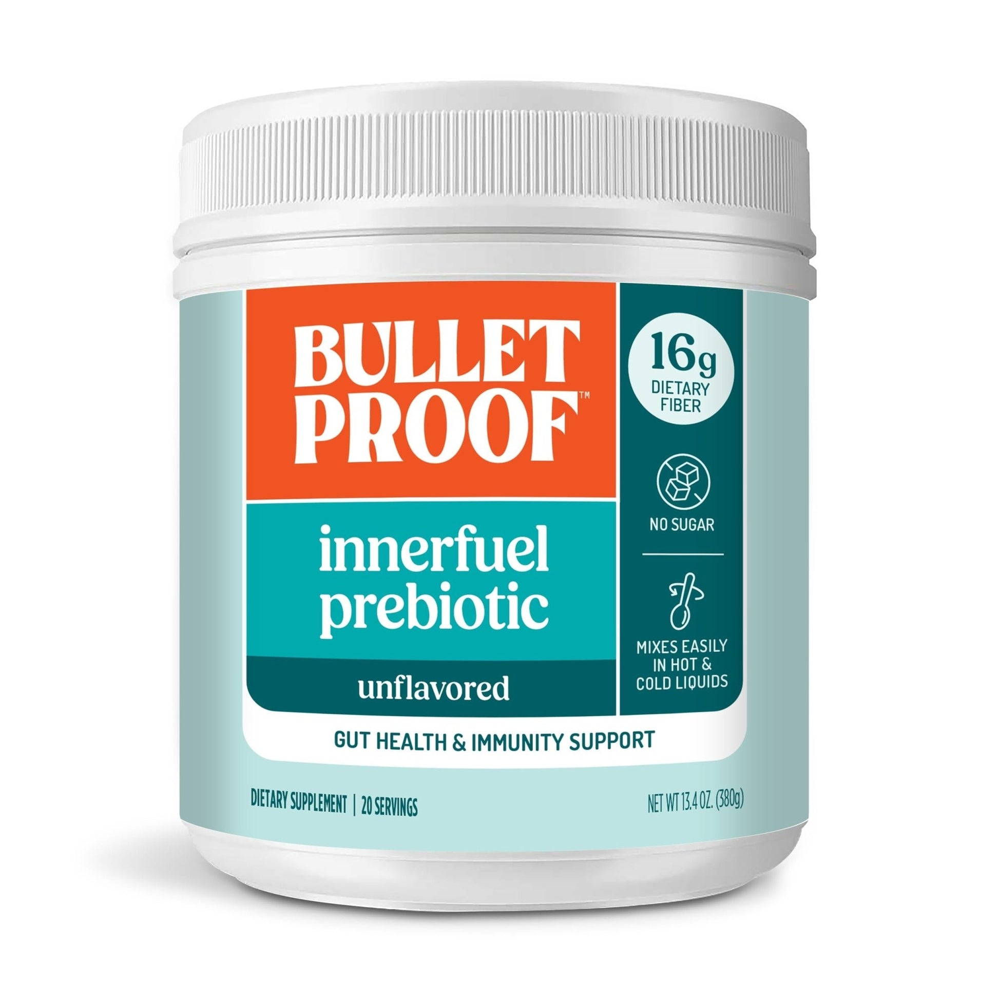 Bulletproof Innerfuel Prebiotic Fiber Powder, Unflavored, 16g Fiber, Plant-Sourced, Non-GMO & Third-Party Tested - Maple Wellness Supplements