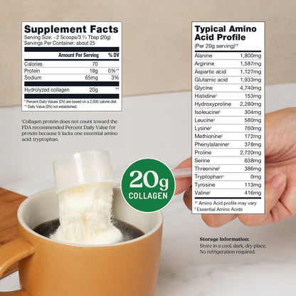 Bulletproof Unflavored Collagen Peptides Powder, 20g Grass-Fed Collagen Protein and Amino Acids for Skin - Maple Wellness Supplements