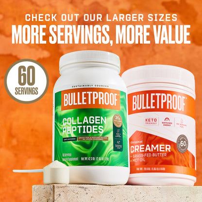Bulletproof Unflavored Collagen Peptides Powder Packets, Pack of 15, Grass-Fed Collagen - Maple Wellness Supplements