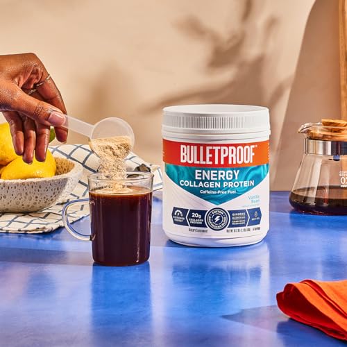 Bulletproof Vanilla Bean Energy Collagen Protein Powder, 18.3 Ounces, Caffeine-Free Fuel - Maple Wellness Supplements