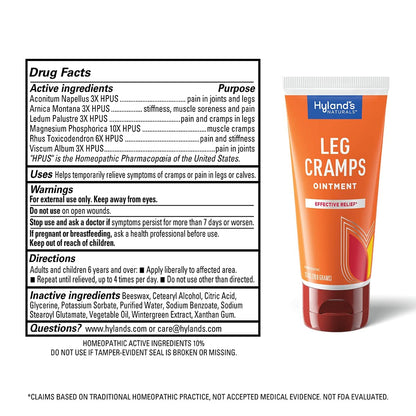 Bundle of Hyland's Leg Cramps Ointment, Arnica Pain Relief Gel, Natural Relief of Calf, Leg and Foot Cramp, 2.5 oz and Leg Cramp Tablets, 100 Count - Maple Wellness Supplements