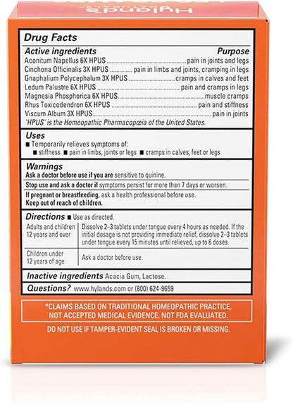Bundle of Hyland's Leg Cramps Tablets, 100 Count and Leg Cramps PM Nighttime Formula, Natural Relief of Calf, Foot and Leg Cramps, 50 Count - Maple Wellness Supplements