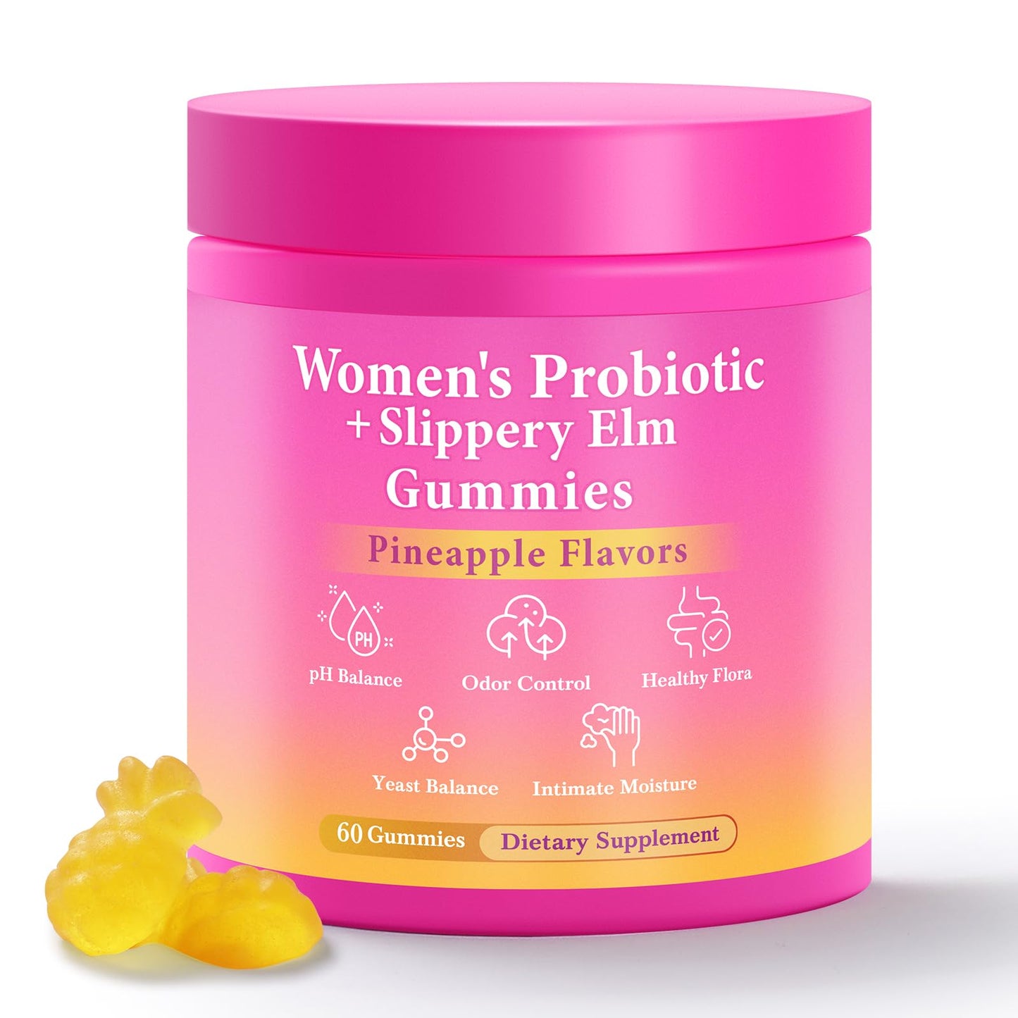 BURMINY Her Juicy Feminine Probiotics Gummies, Premium Feminine Balance Probiotics with Slippery Elm for Women's pH Balance and Freshness – Support Daily Wellness - Maple Wellness Supplements