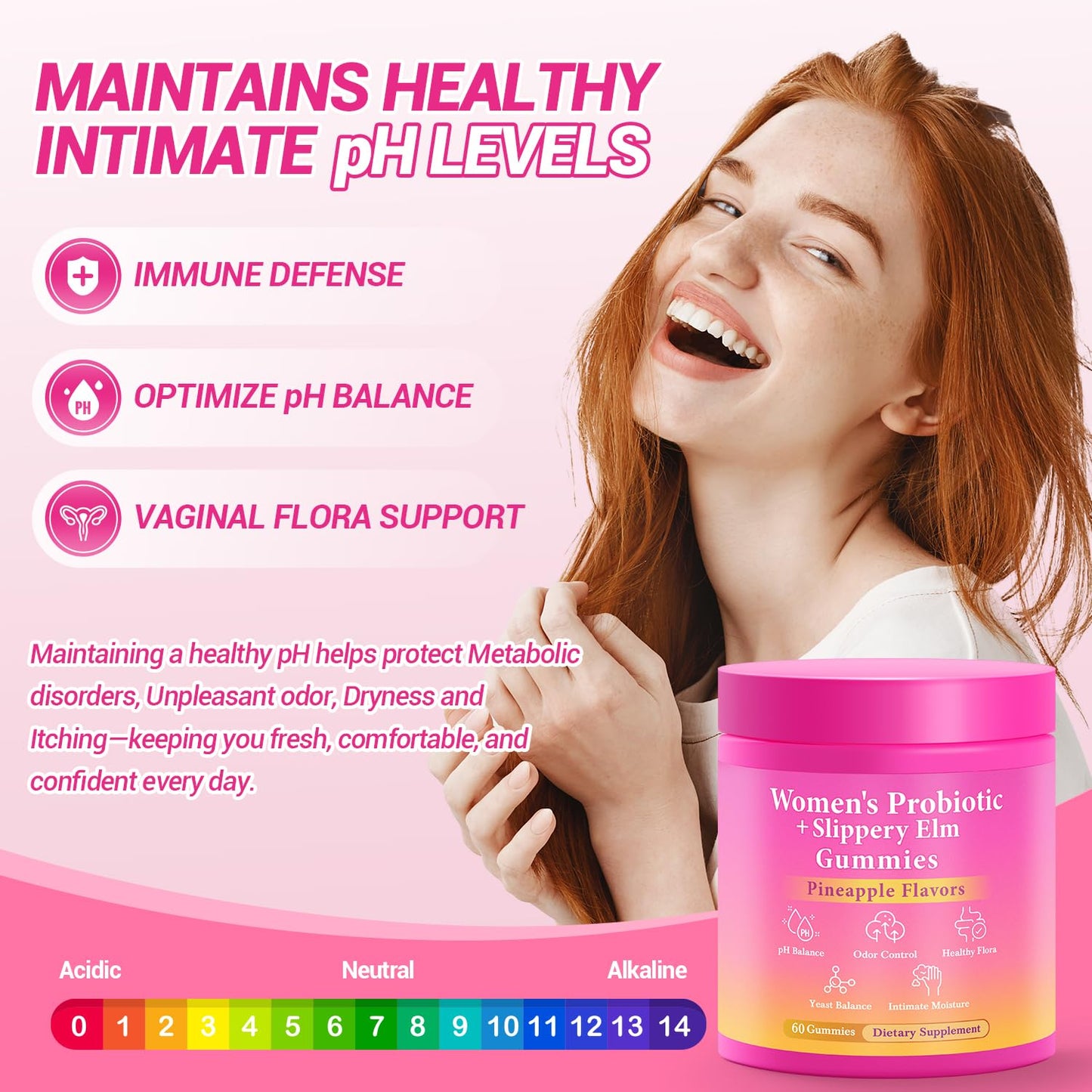 BURMINY Her Juicy Feminine Probiotics Gummies, Premium Feminine Balance Probiotics with Slippery Elm for Women's pH Balance and Freshness – Support Daily Wellness - Maple Wellness Supplements