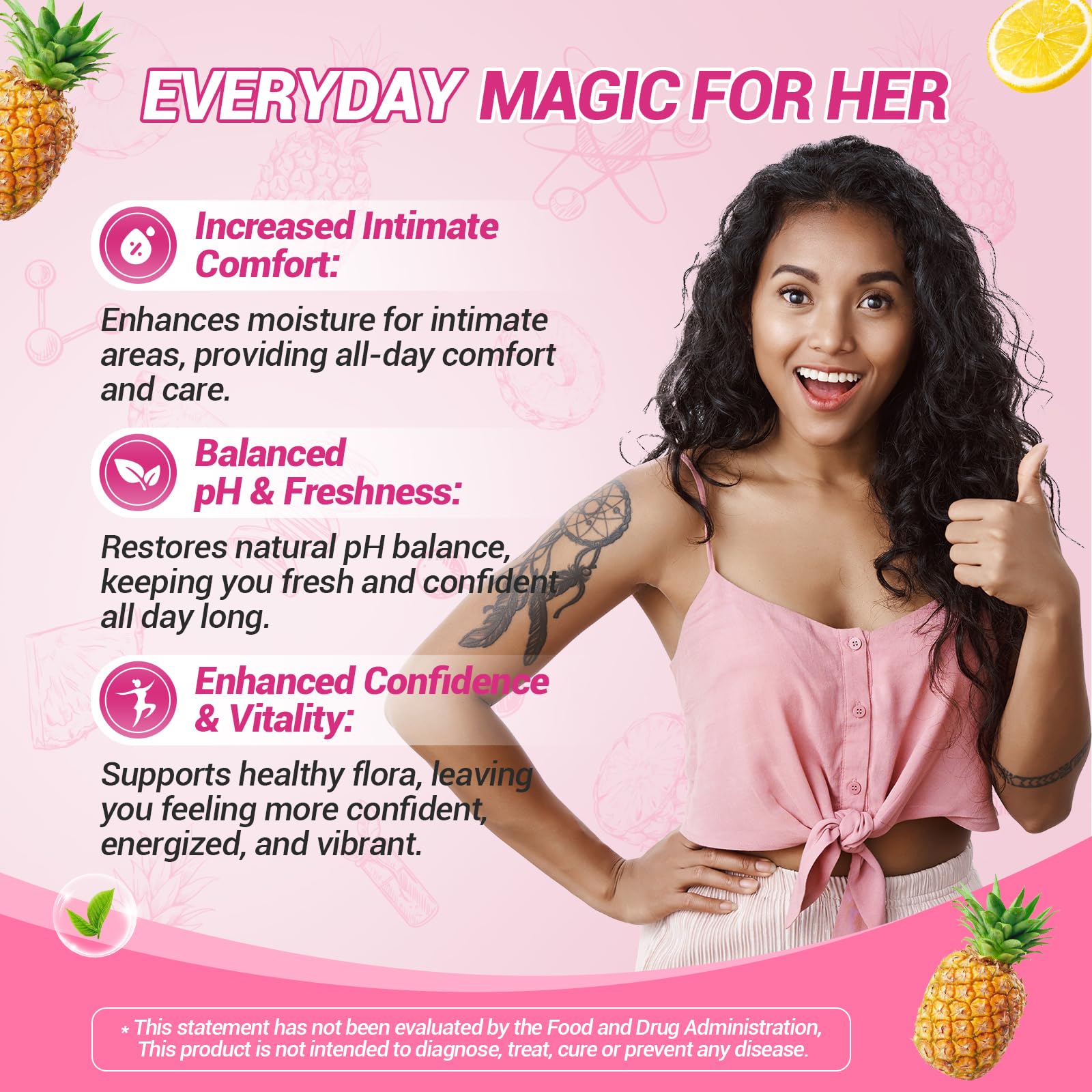 BURMINY Her Juicy Feminine Probiotics Gummies, Premium Feminine Balance Probiotics with Slippery Elm for Women's pH Balance and Freshness – Support Daily Wellness - Maple Wellness Supplements