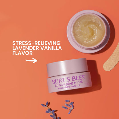 Burt’s Bees Lavender Vanilla Lip Sleeping Mask, With Hyaluronic Acid and Squalane Moisturizer To Instantly Hydrate Lips, Overnight Mask and Treatment, 0.45 oz. - Maple Wellness Supplements