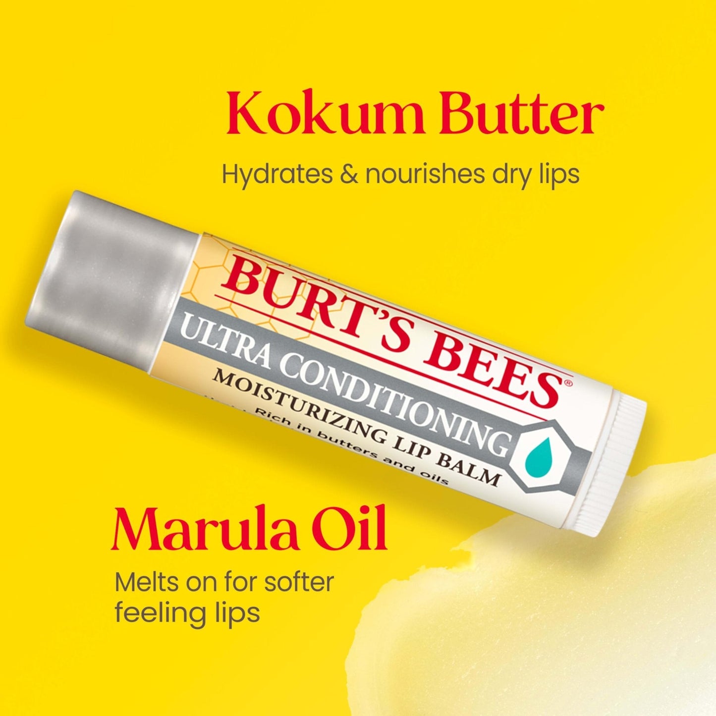 Burt's Bees Lip Balm, Moisturizing Lip Care, 100% Natural Origin, Ultra Conditioning with Shea, Cocoa & Kokum Butter (4 Pack) - Maple Wellness Supplements