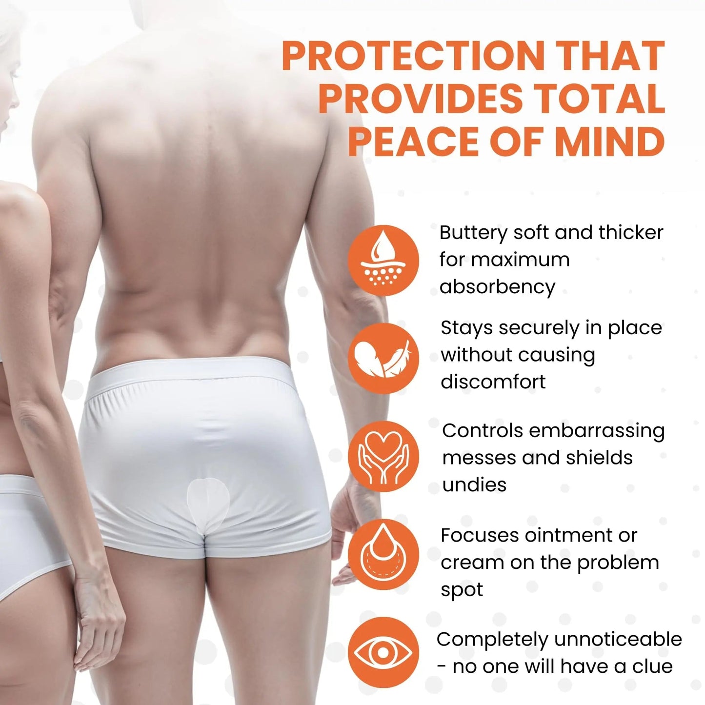 Butts Are Messy - Control The Mess. ANUPAD Premium Absorbent Pads. Confidently Handle Bowel Leakage, Bleeding Hemorrhoids, And The Mess Hemorrhoid Ointments Make. - Maple Wellness Supplements