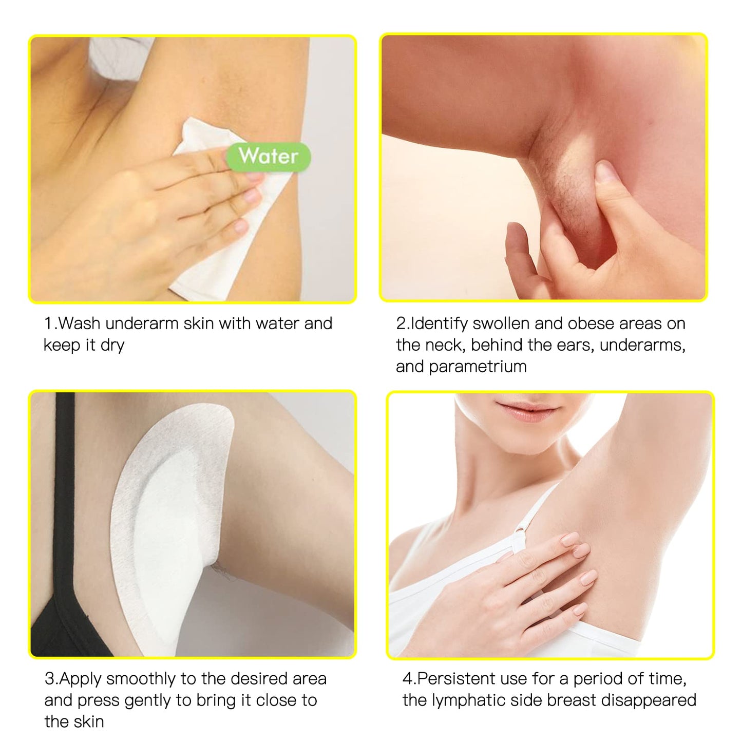 BXQJRJ 24Pcs/Box Herbal Lymph Nodes Patch,Lymphatic Drainage Patch/Patches,Herbal Lymphatic Drainage Care Patch,Neck Lymph Nodes Patch, Lymphatic Massage for Men and Women - Maple Wellness Supplements