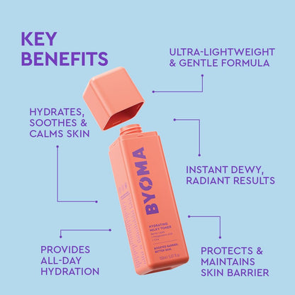 BYOMA Hydrating Milky Toner - Dewy, Ultra Hydrating Toner for Face - Soothes Skin, Locks in Moisture - Maple Wellness Supplements