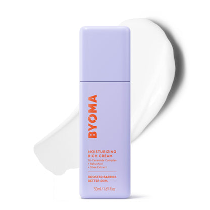 BYOMA Moisturizing Rich Cream - Barrier Repair Cream Face Lotion with Bakuchiol & Shea Extract - Ceramide Face Moisturizer for Dry Skin - Maple Wellness Supplements