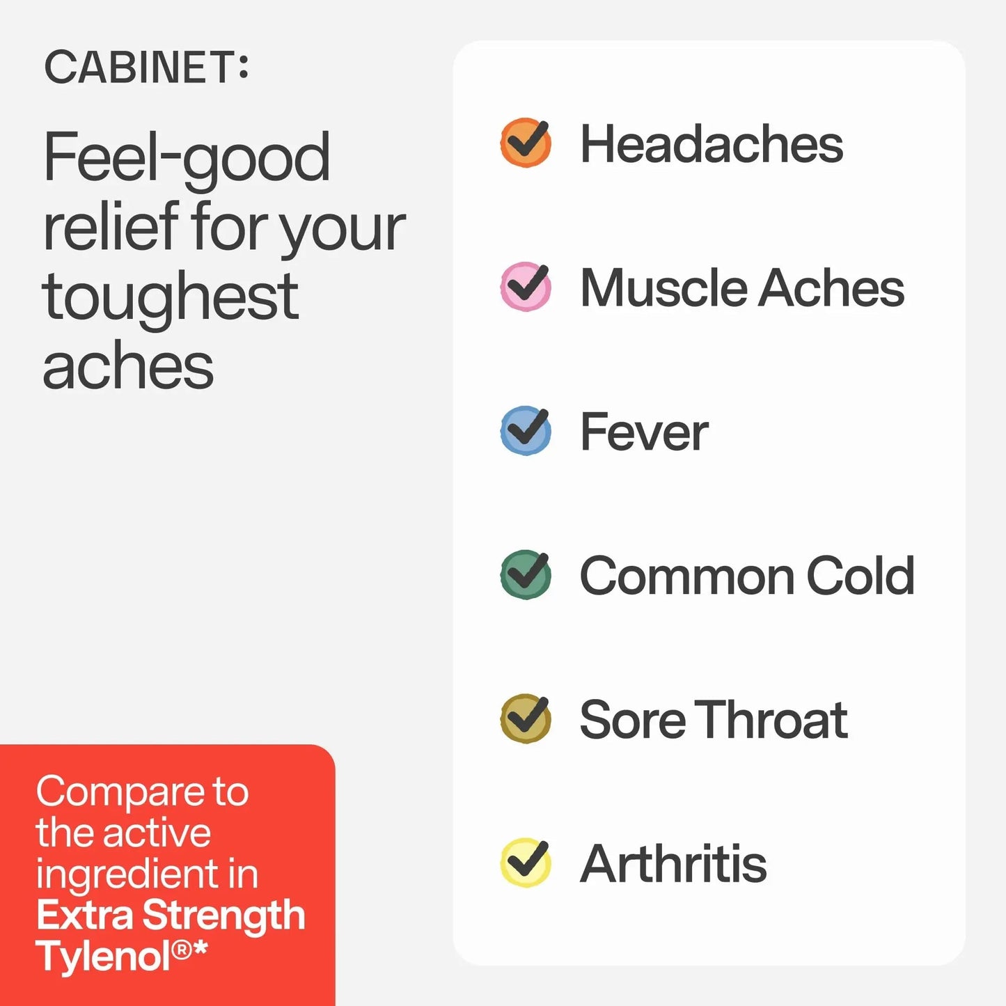 Cabinet: 500mg Acetaminophen for Headache Relief, Toothaches, Sore Throat, and Fever Reducer, Includes 1 Refillable Medicine Jar, 120 Tablets Refillable Glass Jar - w/Travel Tin - Maple Wellness Supplements