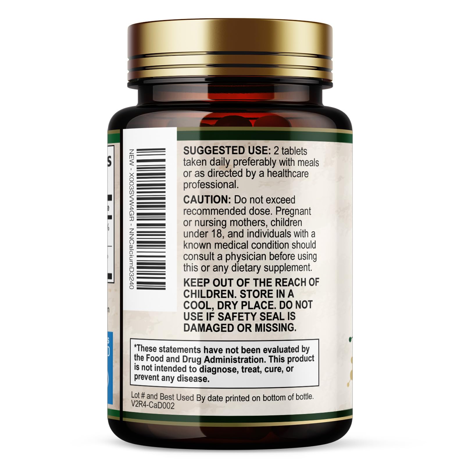 Calcium 1200 mg with Vitamin D3 - Per Serving - Bone Health Supplement - Vitamin D & Calcium Supplements for Women & Men - Bone Strength Support - Maple Wellness Supplements