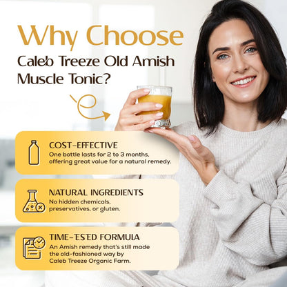 Caleb Treeze Old Amish Muscle Tonic 8 fl oz, Leg & Foot Cramps Relief, Restless Legs, Muscle Cramps & Spasm Relief - Pack of 6 - Maple Wellness Supplements