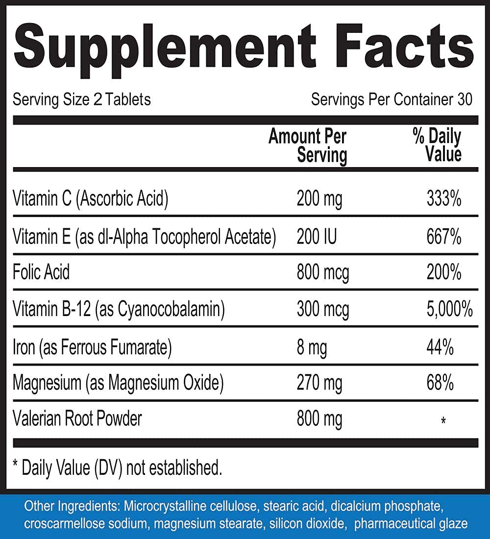 Calm Legs Natural for Natural Itching, Crawling, Tingling and Agitated Leg with Iron, Magnesium, and Valerian Root (60 Tablets)… - Maple Wellness Supplements