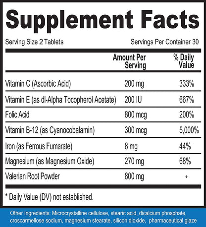 Calm Legs Natural for Natural Itching, Crawling, Tingling and Agitated Leg with Iron, Magnesium, and Valerian Root (60 Tablets)… - Maple Wellness Supplements