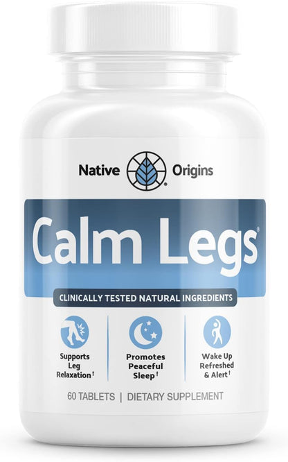 Calm Legs Natural for Natural Itching, Crawling, Tingling and Agitated Leg with Iron, Magnesium, and Valerian Root (60 Tablets)… - Maple Wellness Supplements