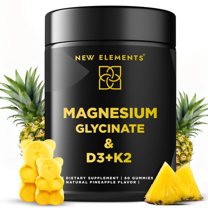 Calm Magnesium Glycinate Gummies 500mg with High-Potency Vitamin D3 10000iu & Vitamin K2 100mcg | Stress Relief, Relaxation & Bone Support for Adults - Maple Wellness Supplements