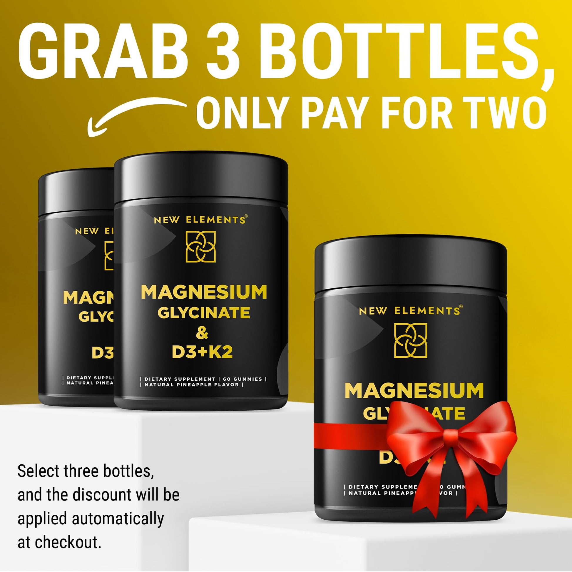 Calm Magnesium Glycinate Gummies 500mg with High-Potency Vitamin D3 10000iu & Vitamin K2 100mcg | Stress Relief, Relaxation & Bone Support for Adults - Maple Wellness Supplements