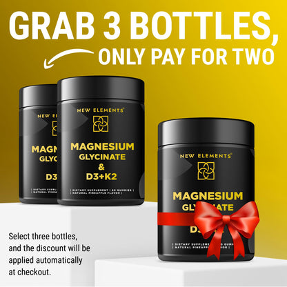 Calm Magnesium Glycinate Gummies 500mg with High-Potency Vitamin D3 10000iu & Vitamin K2 100mcg | Stress Relief, Relaxation & Bone Support for Adults - Maple Wellness Supplements