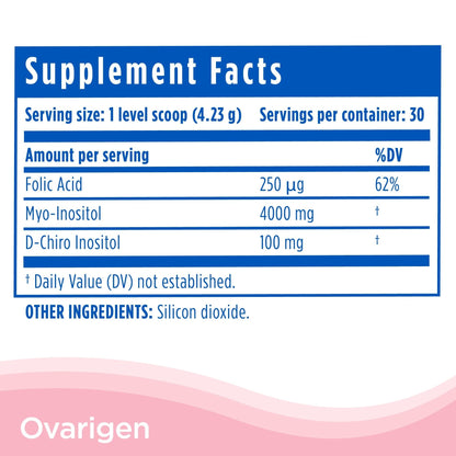 CalmCo Ovarigen Myo-Inositol & D-Chiro Inositol Supplement for Women – 40:1 Inositol Powder with Folic Acid, Fertility Supplements for PCOS, Hormone Balance and Ovarian Support (30 Servings) - Maple Wellness Supplements
