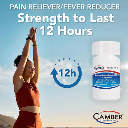 Camber Naproxen Sodium, 220 mg - Pain Reliever and Fever Reducer (500 Count) - Maple Wellness Supplements