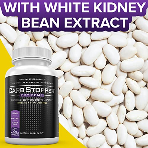 Carb Stopper Extreme (3 Bottles Maximum Strength, Natural Carbohydrate and Starch - Maple Wellness Supplements