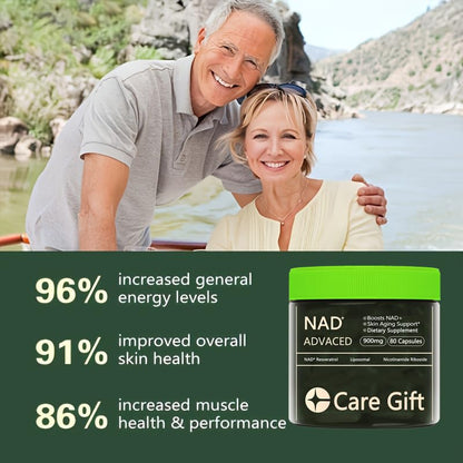 CARE GIFT NAD Supplement, NAD Nicotinamide Riboside Resveratrol 900mg - Liposomal NAD Supplements for Women & Men,NMNH Supplement Alternative for Energy, Focus, Anti-Aging (1 Pack) - Maple Wellness Supplements
