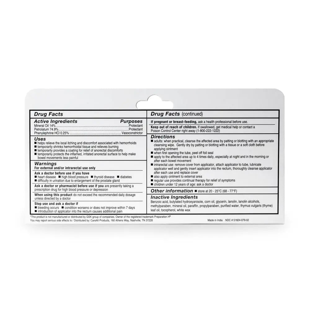 CareAll Hemorrhoidal Ointment 2.0 oz with Applicator (3 Pack). Helps Relieve Burning, Itching, and Discomfort Associated with Inflamed Hemorrhoidal Tissues. Dye, Phthalate, and Fragrance Free - Maple Wellness Supplements