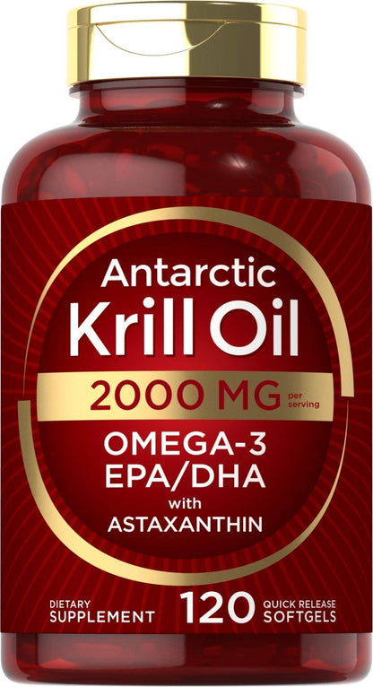 Carlyle Antarctic Krill Oil 2000 mg 120 Softgels | Omega-3 EPA, DHA, with Astaxanthin - Maple Wellness Supplements