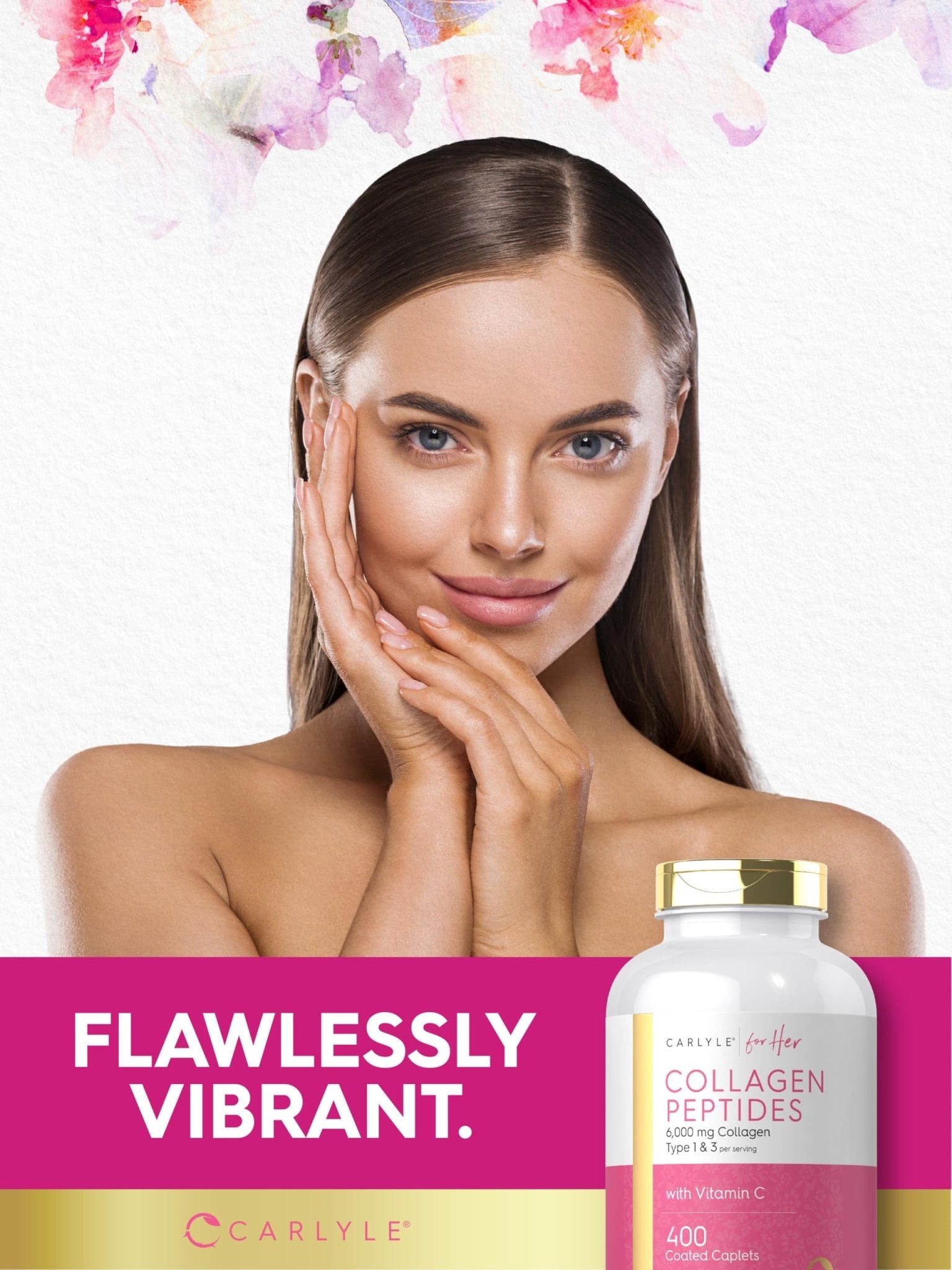 Carlyle Collagen Peptides 6000mg | 400 Caplets | with Vitamin C | Type 1 and 3 | Non-GMO, Gluten Free, Grass Fed Supplement - Maple Wellness Supplements