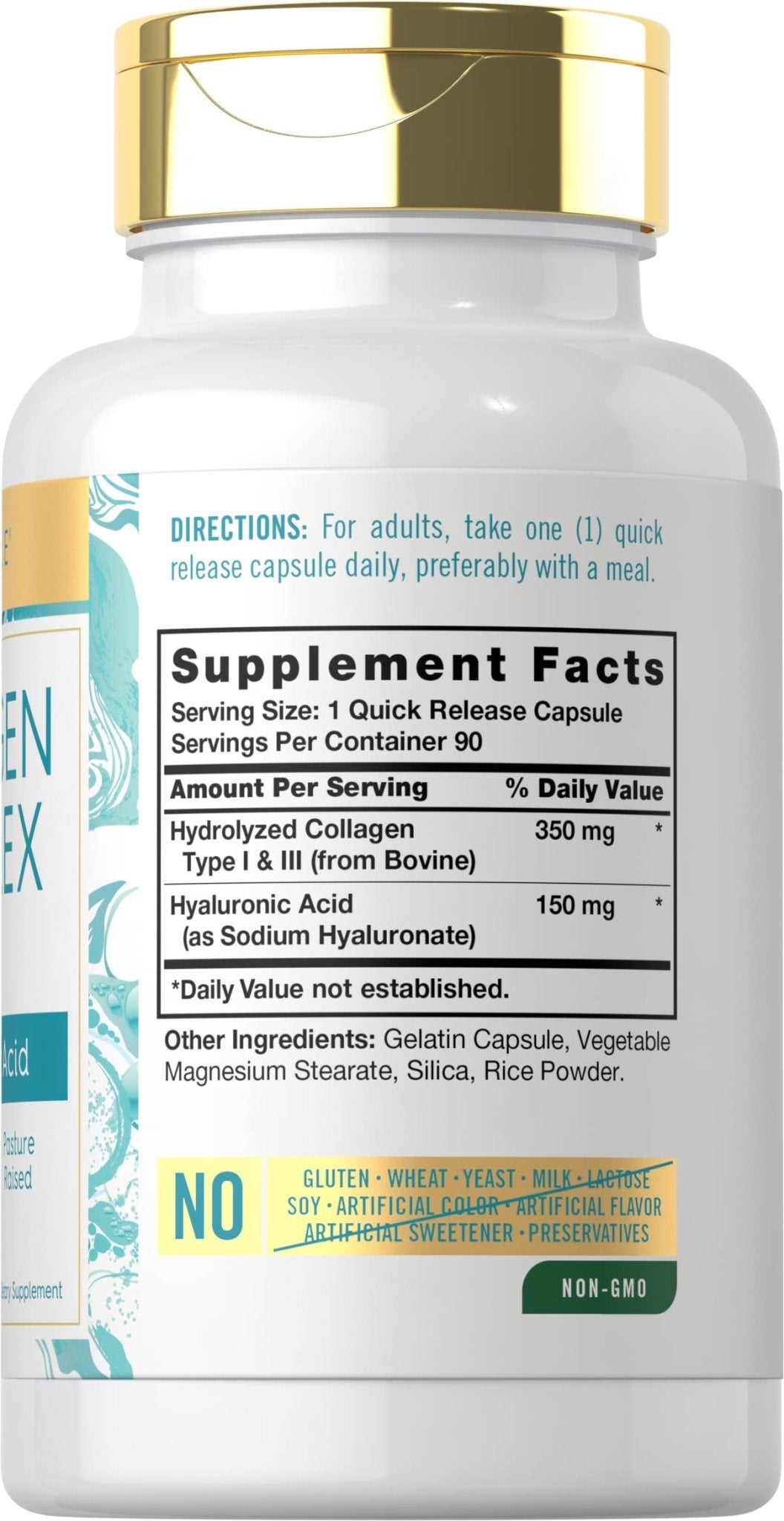 Carlyle Collagen Pills with Hyaluronic Acid | 500mg | 90 Capsules | Hydrolyzed Collagen Type 1 and 3 | Non-GMO, Gluten Free Supplement - Maple Wellness Supplements