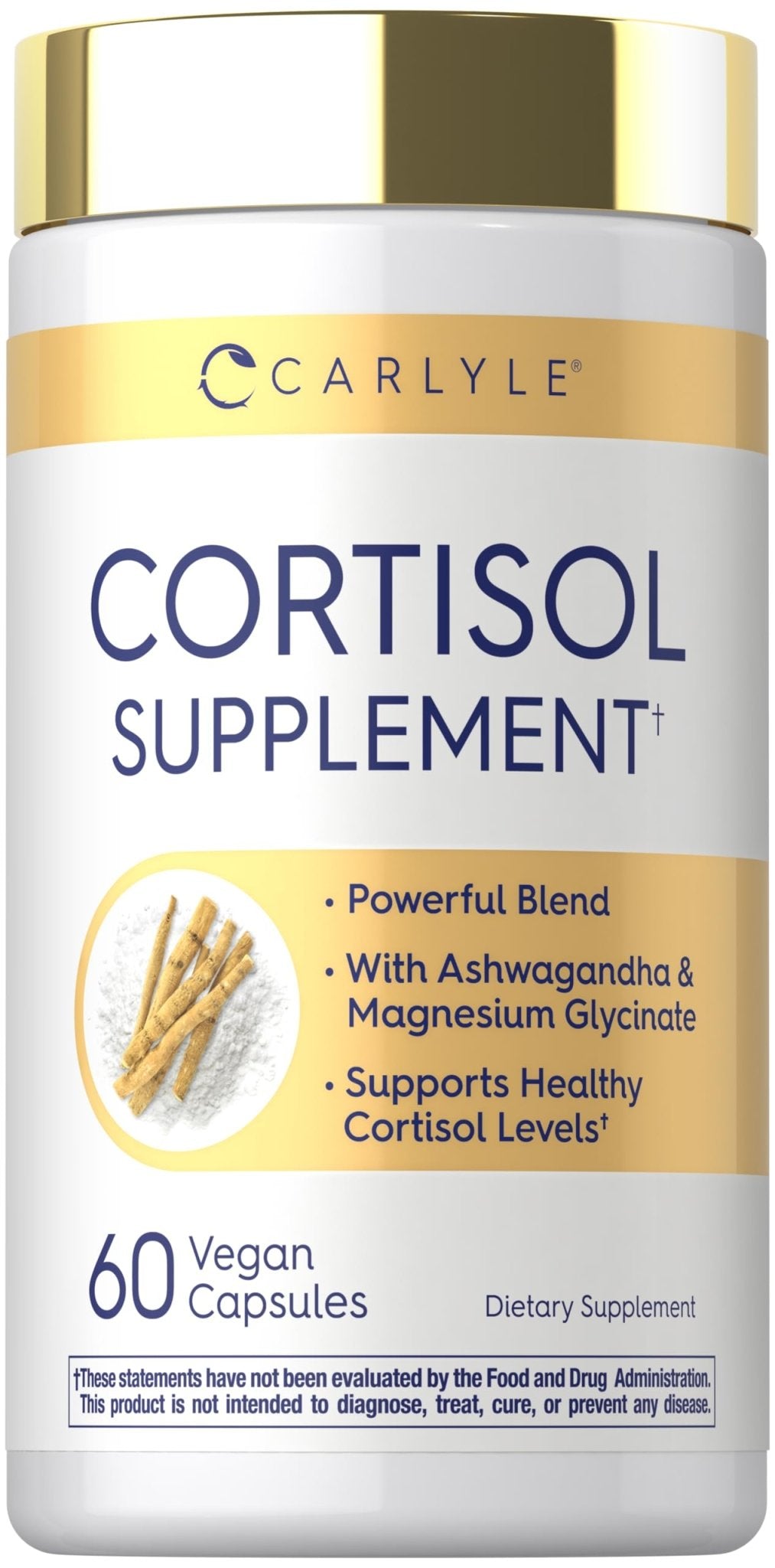 Carlyle Cortisol Supplement | 60 Vegan Capsules | Ashwagandha & Magnesium Complex | Non-GMO, Gluten Free - Maple Wellness Supplements