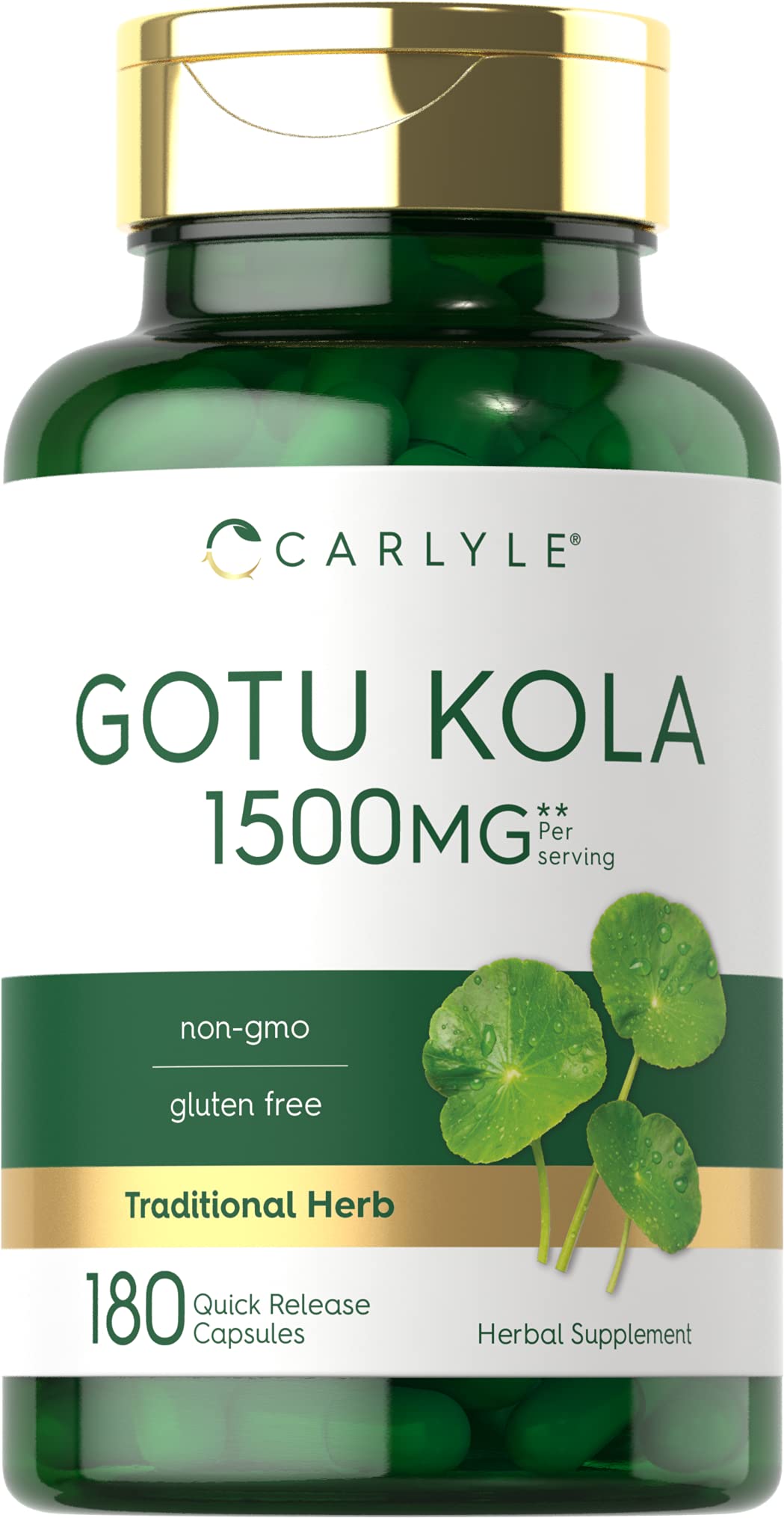 Carlyle Gotu Kola Capsules | 180 Count | Non-GMO, Gluten Free | Traditional Herb Extract - Maple Wellness Supplements