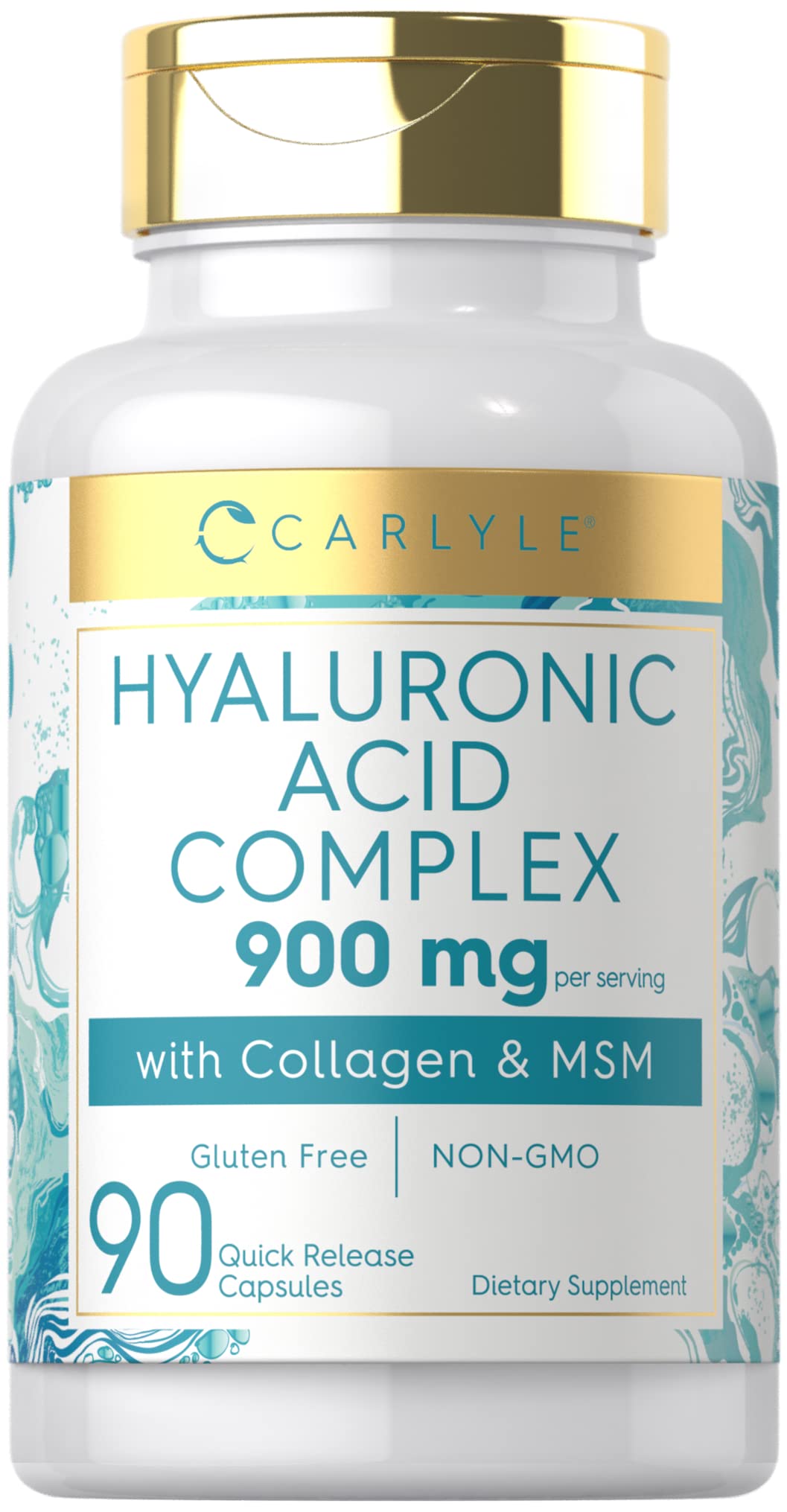 Carlyle Hyaluronic Acid Complex 900 mg | with Collagen and MSM | 90 Capsules | Non-GMO, Gluten Free Supplement - Maple Wellness Supplements