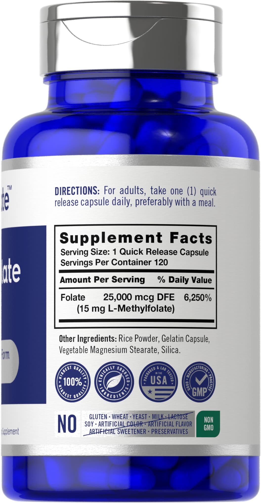 Carlyle L Methylfolate 15mg | 120 Capsules | Value Size | Max Potency | Optimized - Maple Wellness Supplements