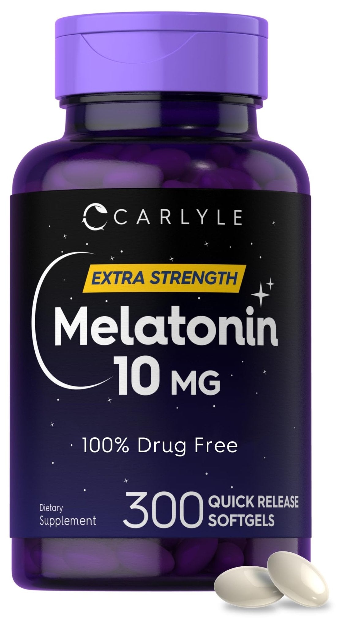 Carlyle Melatonin 10mg | 300 Softgels | Extra Strength Support for Adults | Non-GMO, Gluten Free Supplement - Maple Wellness Supplements