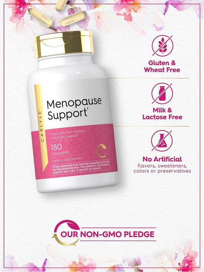 Carlyle Menopause Supplement for Women | 180 Capsules | Helps with Hot Flashes and Night Sweats | Non-GMO, Gluten Free Menopause Support - Maple Wellness Supplements