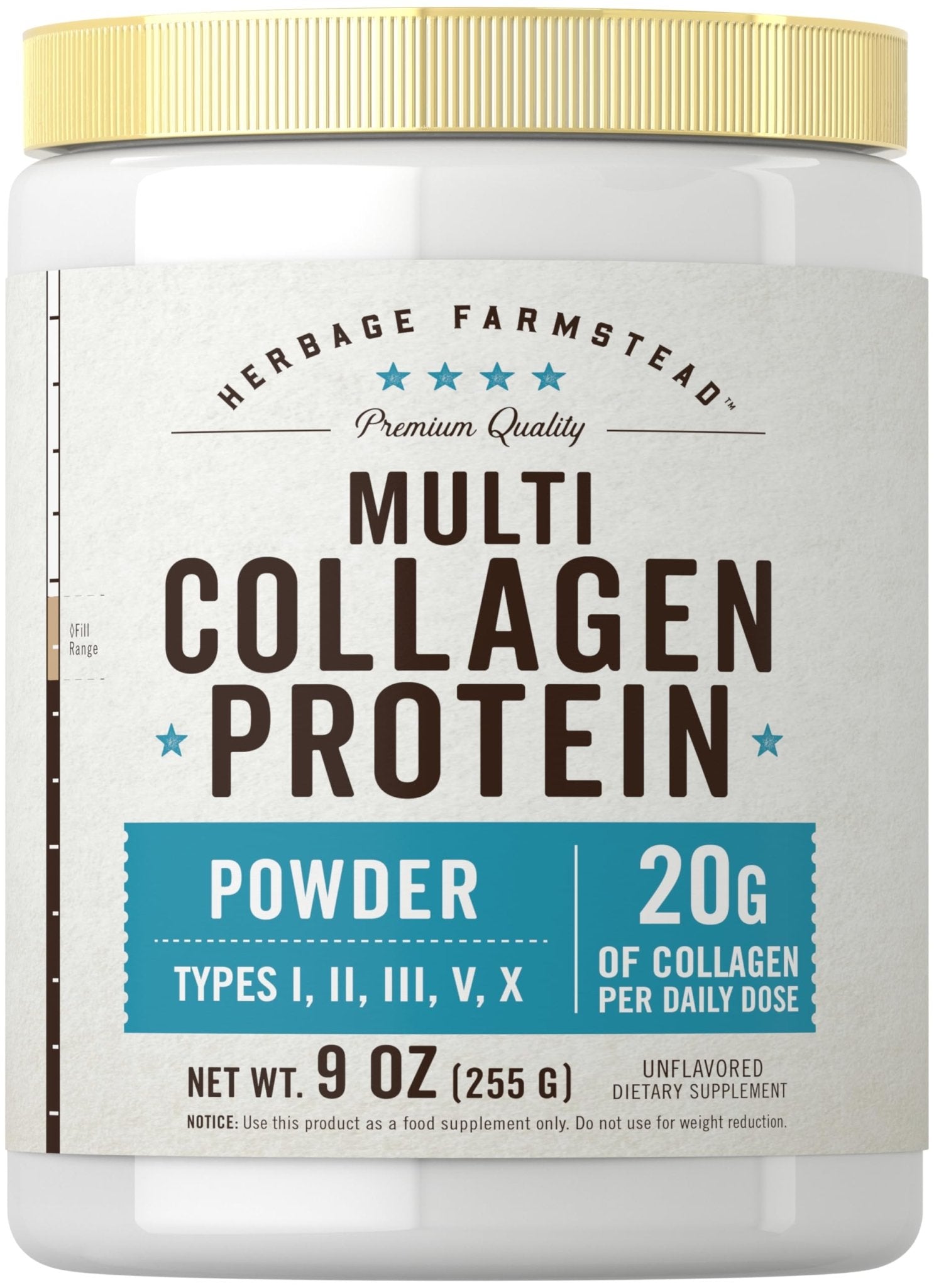 Carlyle Multi Collagen Protein Powder | Type I, II, III, V & X | 9 Oz | Peptides Premium Blend | Unflavored | for Women and Men | Non-GMO and Gluten Free | 25 Servings | by Herbage Farmstead - Maple Wellness Supplements