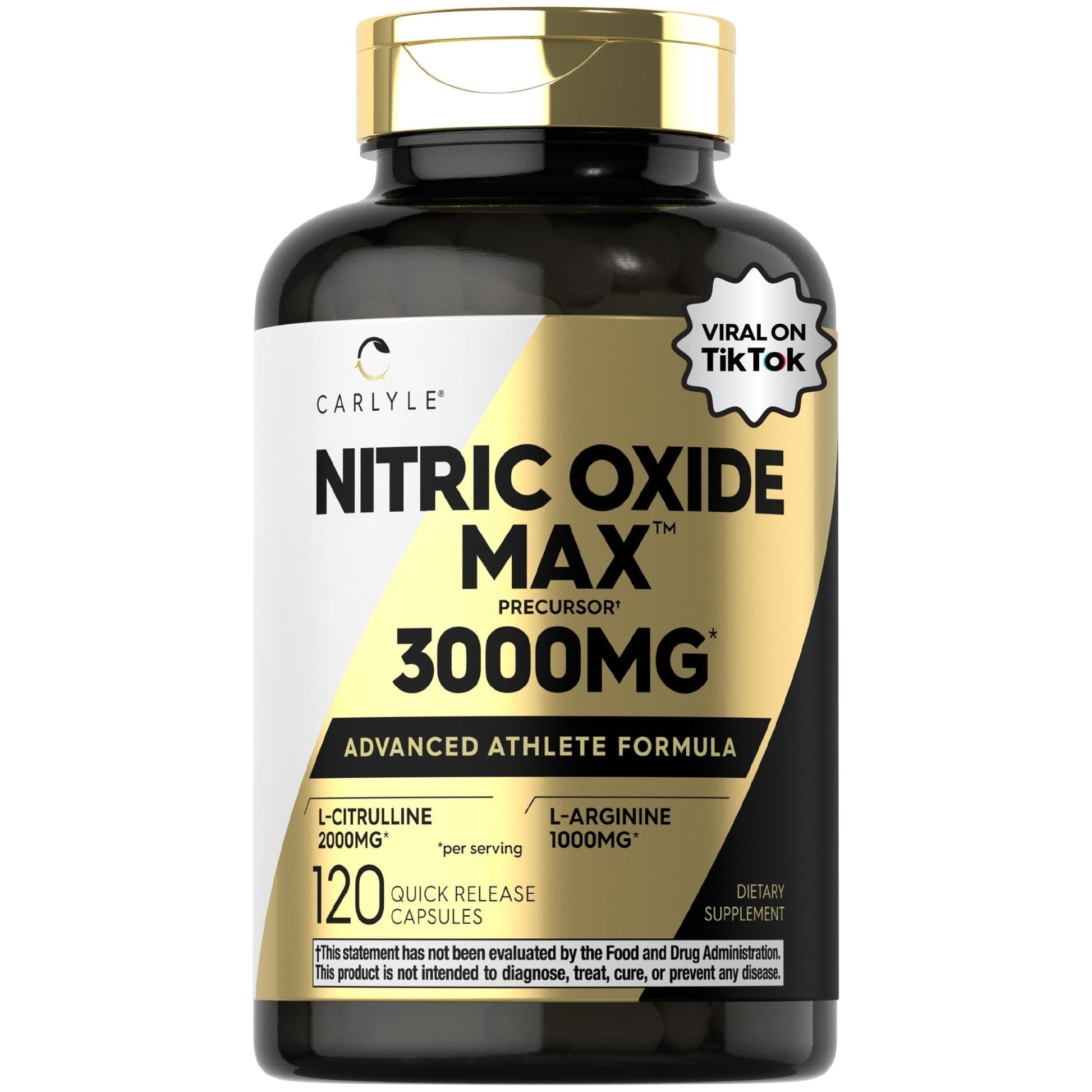Carlyle Nitric Oxide Supplement 3000mg | 120 Capsules | with L-Arginine & L-Citrulline | for Men & Women | Pre & Post Workout | Non-GMO, Gluten Free - Maple Wellness Supplements