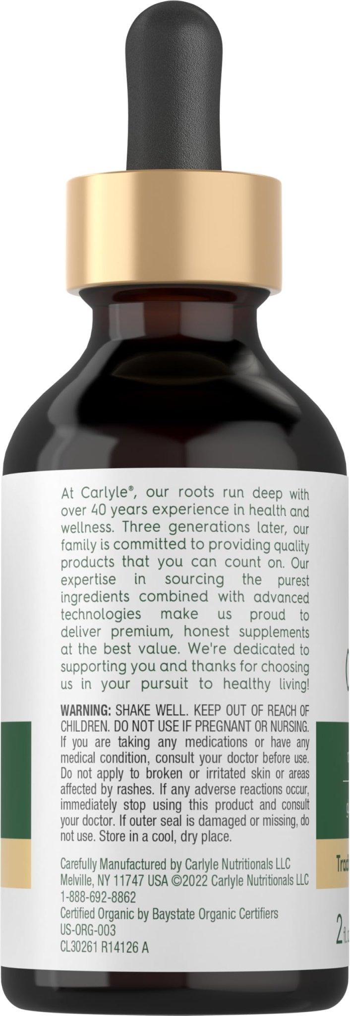 Carlyle Organic Oil of Oregano Liquid Drops - 2 fl oz - 1 Year Supply | Vegan Herbal Supplement | Non-GMO, Gluten Free - Maple Wellness Supplements