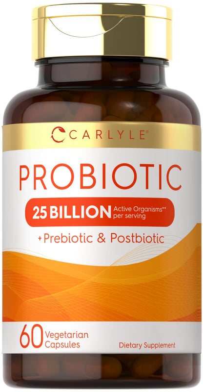 Carlyle Probiotic with Prebiotics & Postbiotics | 25 Billion CFU | 60 Capsules | Supplement for Women & Men | Powder Pills - Maple Wellness Supplements